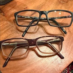 Stylish Black and Brown Eyeglasses Set